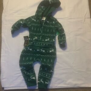 Infant/baby zip-up Christmas onesie hooded